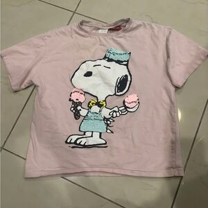 Peanuts Pink Snoopy Ice Cream Sequin Tshirt